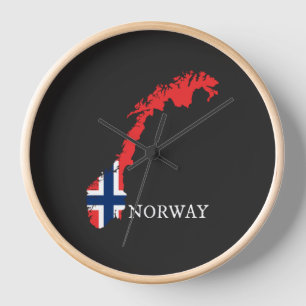 Horloge Drapeau Norvège - Norvège