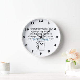 Horloge Drôle changement toilette salle de bain rouleau de