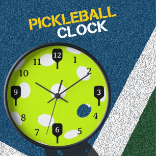 Horloge Drôle Pickleball Time Black Paddles