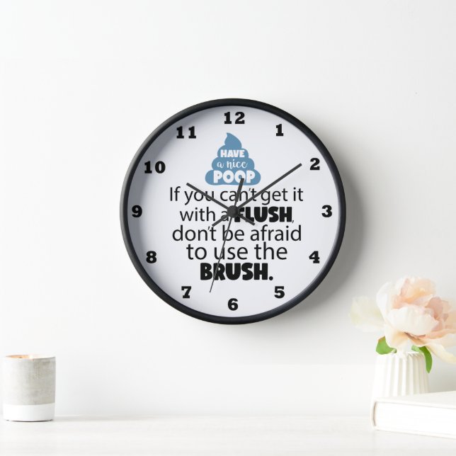 Horloge Drôle salle de bain flus brush art (Maison)