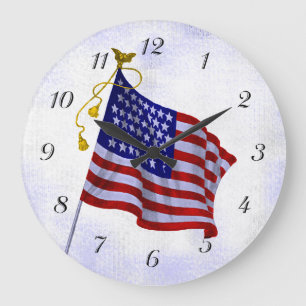 Horloge du drapeau américain vintage avec nombre