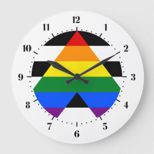 Horloge du drapeau de la ligne droite LGBT