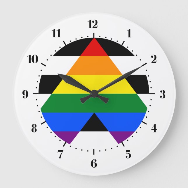 Horloge du drapeau de la ligne droite LGBT (Recto)