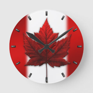 Horloge du drapeau du Canada Horloges murales souv