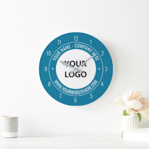 Horloge du logo de votre entreprise Exemple de tex