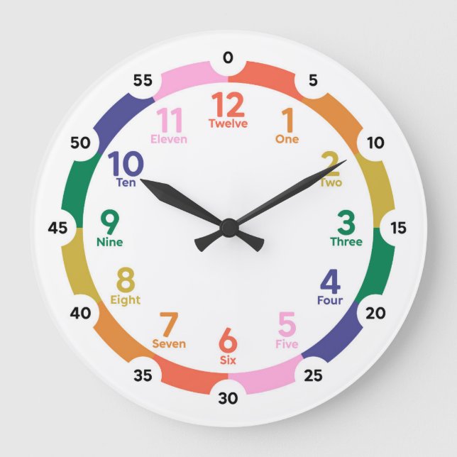 Horloge du mur d'apprentissage - Amusant au soleil (Recto)