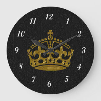 Horloge du mur de la couronne d'or