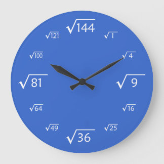 Horloge du mur racine carré (bleu/blanc)