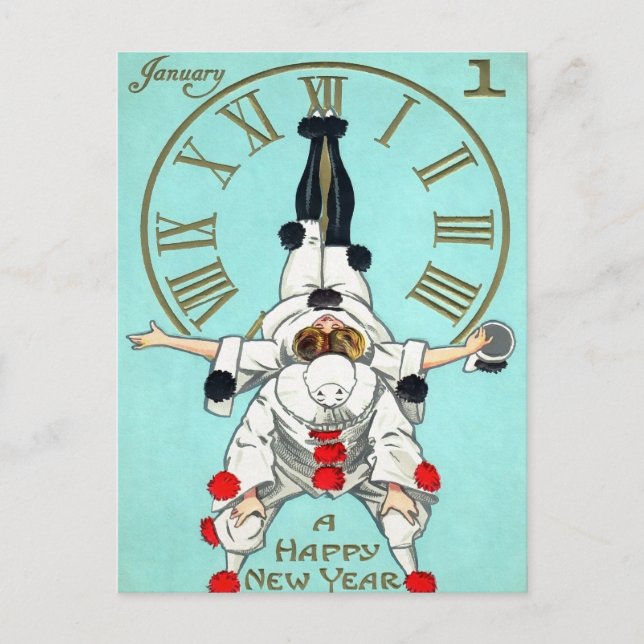 Horloge du Nouvel An Victorien (2 de 4) Carte post (Devant)