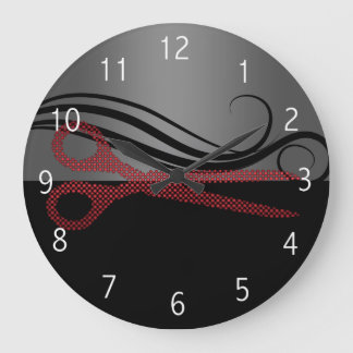 Horloge du salon de coiffure de style rouge