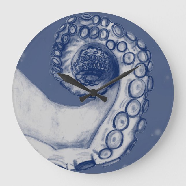 Horloge du tentacle bleu et argenté (Recto)