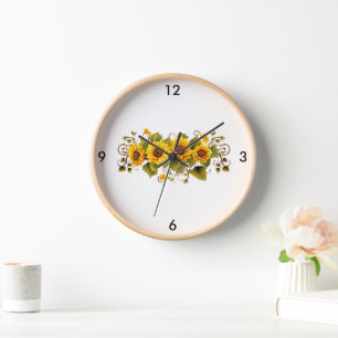 Horloge Écran de mur des tournesols