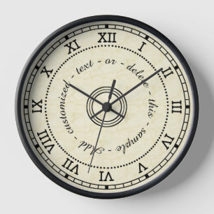 Horloge Effet de marbre brun clair antique de chiffre
