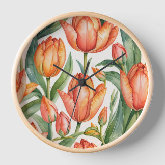 Horloge Élégance de la tulipe florissante