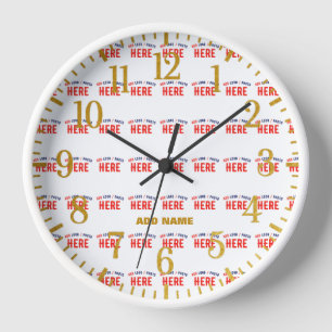 HORLOGE ÉLÉGANT BLANC PERSONNALISABLE MODERNE VERIFIED MAR