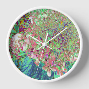 Horloge Élégant Corail et Chartreuse Limelight Hydrangea