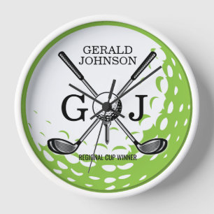 Horloge Élégant minimaliste Golf Monogramme Conception