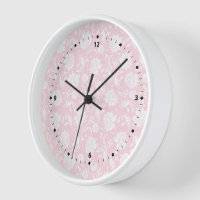 Elégant motif damassé floral blanc et rose pâle