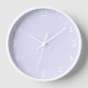 Horloge Élégant nombre blanc   Lavande Pastel Classique