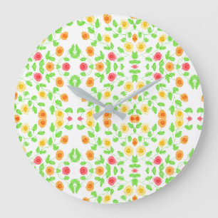 Horloge Élégante Dans Beurre Jaune Motif Floral