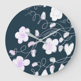 Horloge Élégante En Blanc Et Bleu