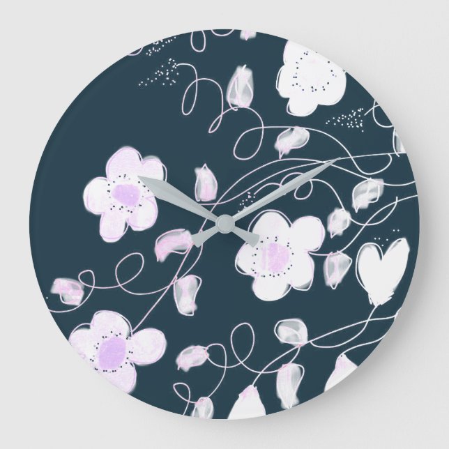 Horloge Élégante En Blanc Et Bleu (Recto)