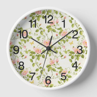 Horloge Élégante vigne Rose