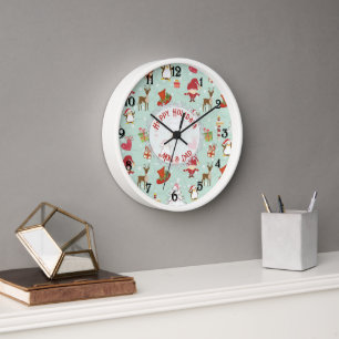 Horloge Éléments de Noël Elfes rennes