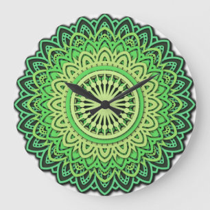 Horloge en Acrylique Circular Mandala Pattern Große Wanduhr
