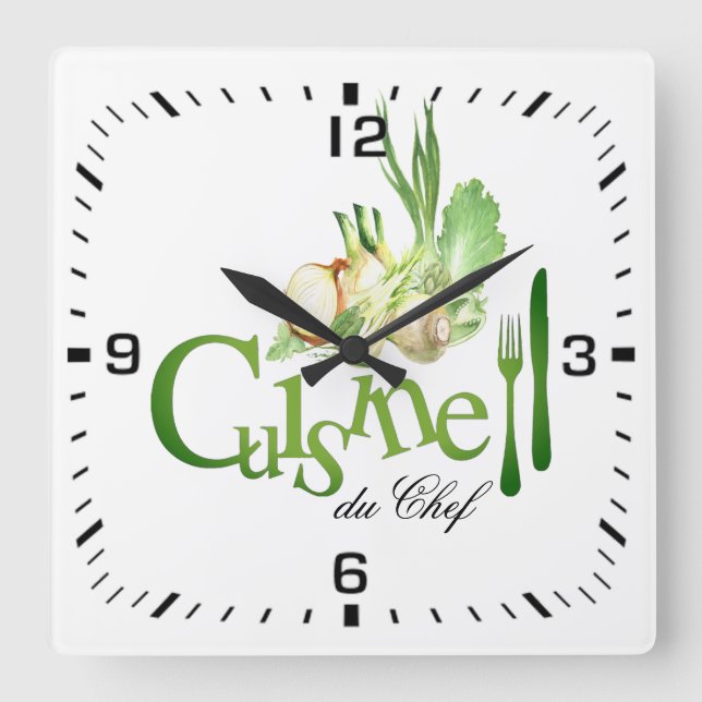 Horloge en Acrylique. cuisine du chef (Recto)
