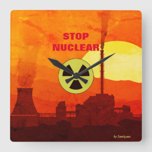 Horloge en Acrylique ' Stop Nuclear'