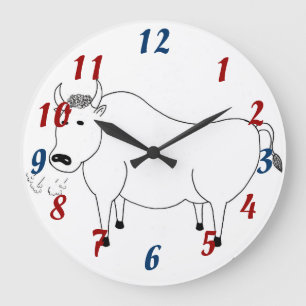 Horloge en art folklorique taureau