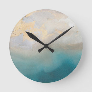 Horloge en marbre bleu et or