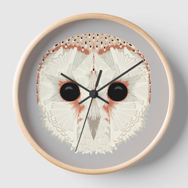 Horloge encadrée en bois de Chouette (Recto)