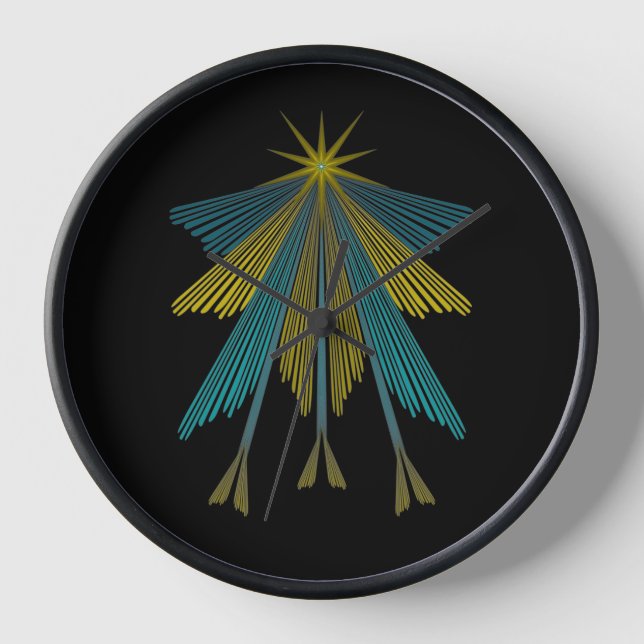 Horloge encadrée en bois noir Fairy Stars (Recto)