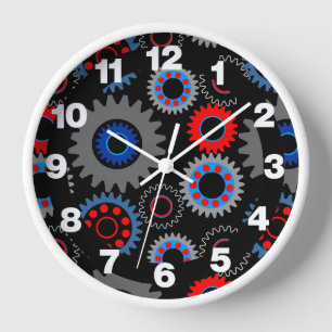 Horloge Engrenages colorés