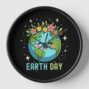 Horloge Environnement jour des terres Terre mignonne Avec 