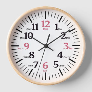 Horloge Espagnol El Reloj Tiempo Décor mural bois