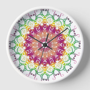 Horloge Ethnic floral mandala.