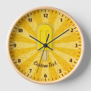 Horloge Étiquette à crème glacée citron