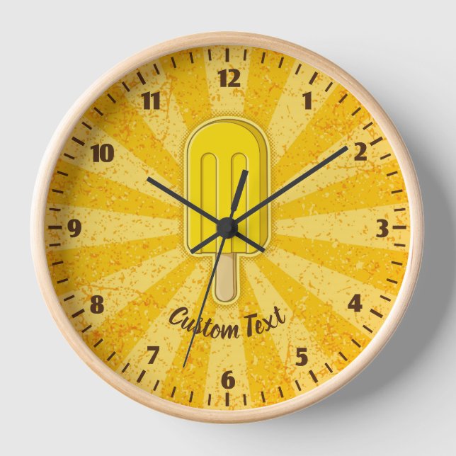 Horloge Étiquette à crème glacée citron (Recto)