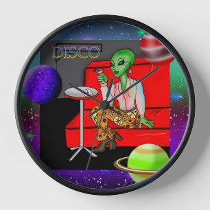 Horloge Extraterrestre rétro des années 1970 dans Disco Lo
