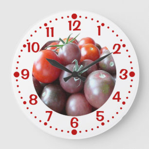 Horloge faite sur commande de cuisine de tomates