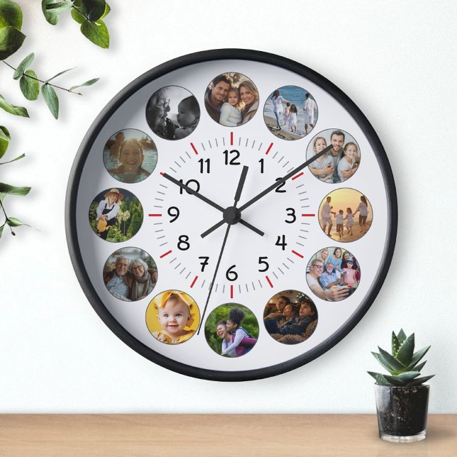 Horloge Famille Papa Maman Enfants Ami Photo Customisée (Créateur téléchargé)