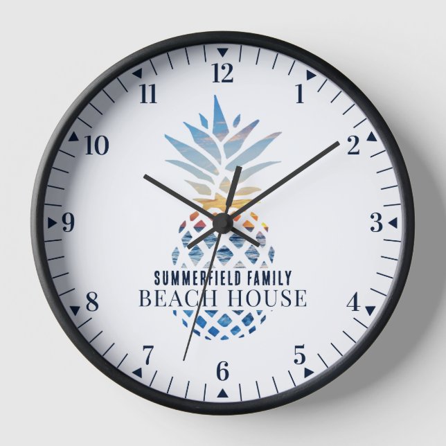 Horloge Family Beach House Tropical Pineappy Custom (Recto)