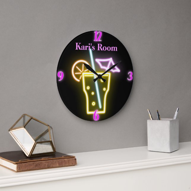 Horloge Faux Neon personnalisée (Bureau)