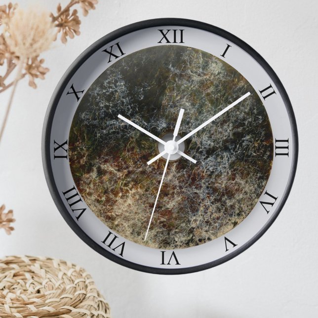 Horloge Faux Nephrite Jade Gris Noir Beige (Créateur téléchargé)
