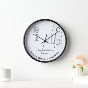 Horloge Félicitations personnalisées Cérémonie de blouse b