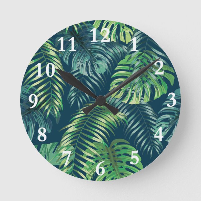 Horloge Feuille de design botanique de la Jungle t (Recto)