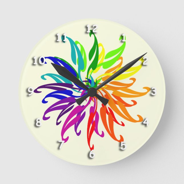 Horloge - Feuilles de roue couleur (Recto)